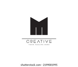 Unique logo design letter M on white background