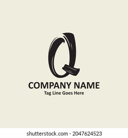 Unique logo design letter Q on black background, Logo Design Q Letter