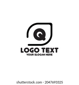 Unique logo design letter Q on black background, Logo Design Q Letter