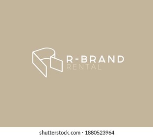 Unique logo design letter R. Brand design R