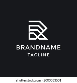 Unique logo design letter R on black background