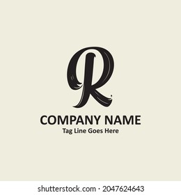 Unique logo design letter R on black background, Logo Design R Letter