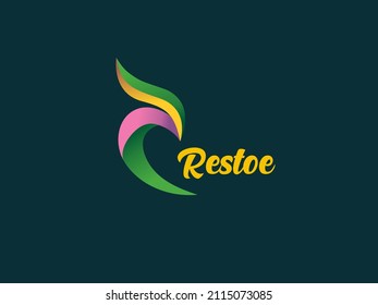 Unique logo design letter R on black background, usable logo for business, industry, shipping
