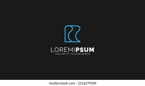 Unique logo design letter R on black background