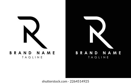 Unique logo design letter R on black background