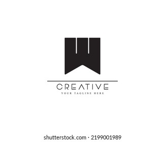 Unique logo design letter W on white background