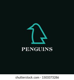 Unique logo design of penguins with dark background - EPS10 - Vector.
