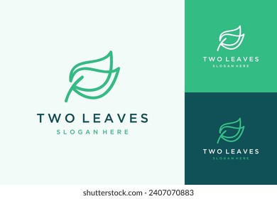 Unique logo design of plants or leaves
