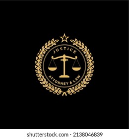 
Unique logo design of scales in a circle of rice. law firm