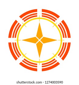 a unique logo design that is smooth with the type of compass and other type