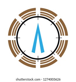 a unique logo design that is smooth with the type of compass and other type