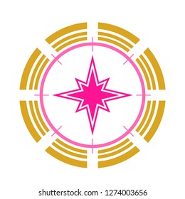 a unique logo design that is smooth with the type of compass and other type
