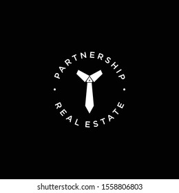 Unique logo design of tie or partnership business with clear background - EPS10 - Vector.
