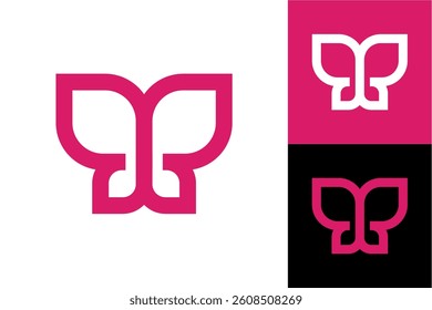 Unique Logo Design with Two Symmetrical Butterfly Wing Elements