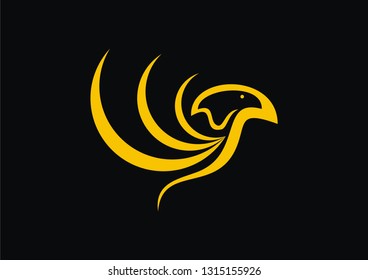 the unique logo is full of meaning flying birds and has two heads that are opposite each other