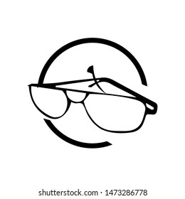 unique logo, glasses in a circle with on a white background 