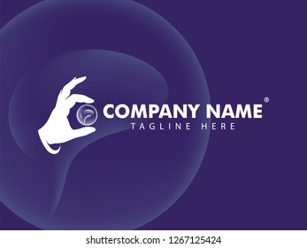 Unique logo with hand holding a brain ball. Simple, modern and memorable.