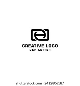 Unique logo of H,O,D letter with camera symbol. 
Sophisticated combine of video  photo camera. 
Initial logo design of D  H letter.
Best Icon for photography or video graphic. 
Creative black vector.