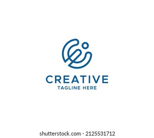 Unique logo of letter I and E with chart growth symbol. Best for StartUp company, technology, internet, apps, etc