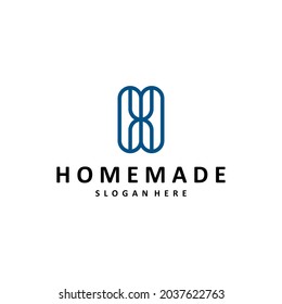 Unique Logo Letter H for Homemade. Suitable for All Types of Businesses Such as Shops, Construction, Technology, Culinary and others. Vector Graphic Design Logo