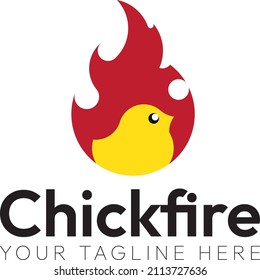 A Unique Logo, Merging Two Chicks And Fire Objects. This Logo Is Quite Unique, Because Of The Adorable Nature Of The Chick, While Fire Is An Element That Describes Courage.