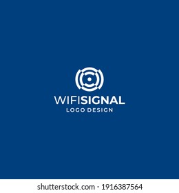 Einzigartiger Logo-Negativbereich des WLAN-Signals. EPS10, Vektorgrafik. 