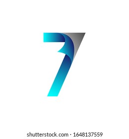 Unique logo number 7 sticker vector