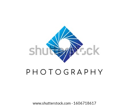 Unique Logo of Photography with Modern Concept. Design with Aperture and Shutter Image Isolated on White Background. Suitable for Photography Studio Business Logo. Vector Illustration.