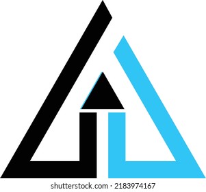 A unique logo, red and blue colour 