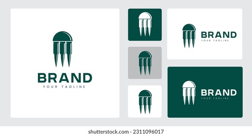Unique Logo Set Combination of Bullets and Jellyfish, Unique and Interesting Logo Concept.