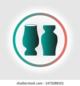 unique logo, soft colored glass in a circle on a white background