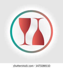 unique logo, soft colored glass in a circle with a white background color