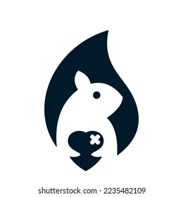 unique logo squirrel and heart , with negative space