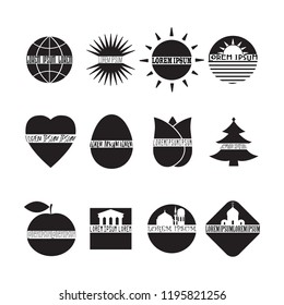 Unique  logo template collection. Vector  shapes for branding design.Isolated on the background.