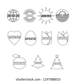 Unique  logo template collection. Vector line shapes for branding design.Isolaned on the background.