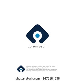 unique logo template with simple style in blue color