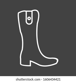 Unique Long boot Vector Line Icon