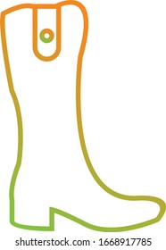 Unique Long boot Vector Line Icon