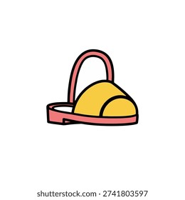 unique looking yellow sandals ilustrasi