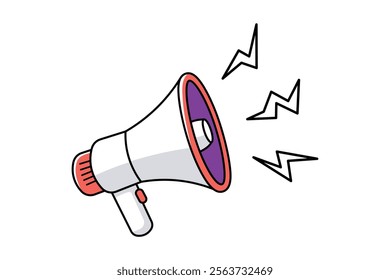 Unique Loudspeaker Megaphone Vector Graphic for Arts and Culture Initiatives, Loudspeaker icon, Megaphone sign, Announcement symbol, Communication device, Megaphone vector, Sound, Announcement