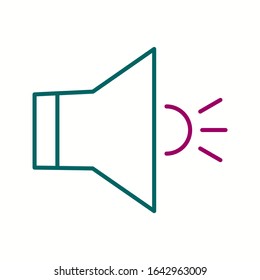 Icono de línea del vector de altavoz único
