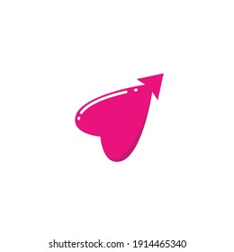 unique Love arrow   Vector icon illustration design Template