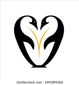 Unique Love Emperor Penguin Logo