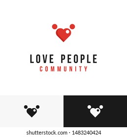 unique love symbol that looks like two people holds each other. suitable for community or valentine logo