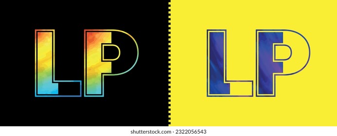 Logo de la letra exclusiva de LP Plantilla vectorial de icono. Diseño de logotipo de alfabeto elegante de primera calidad para empresas