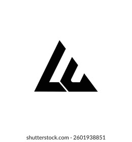 Unique LU or UL Triangle Modern Alphabet Lettermark Design
