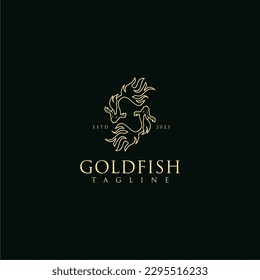 
Unique and luxurious logo design illustration of two goldfish