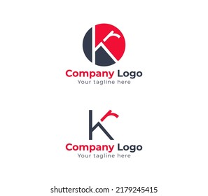 Plantilla única de diseño de logotipo de lujo. KR, RK mínimo y estilo creativo vector de logotipo. Diseño de logotipo basado en el inicio.