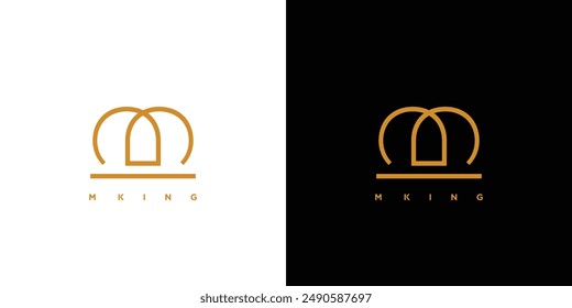 Unique and luxurious M king logo design 