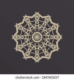 einzigartiges und luxuriöses Mandala-Design, Mischung von Linien, die goldene Blumen formen
